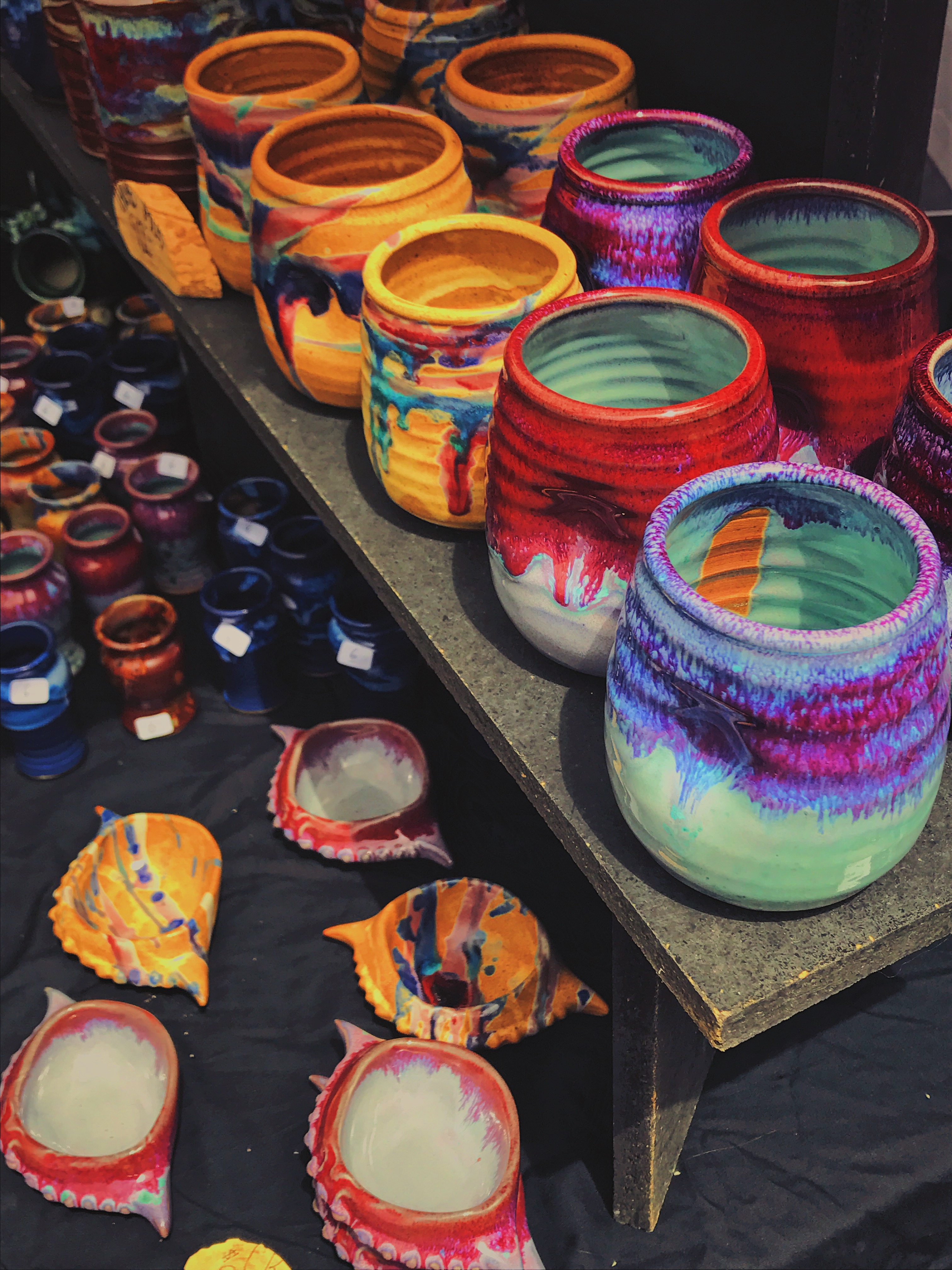 colorful pottery