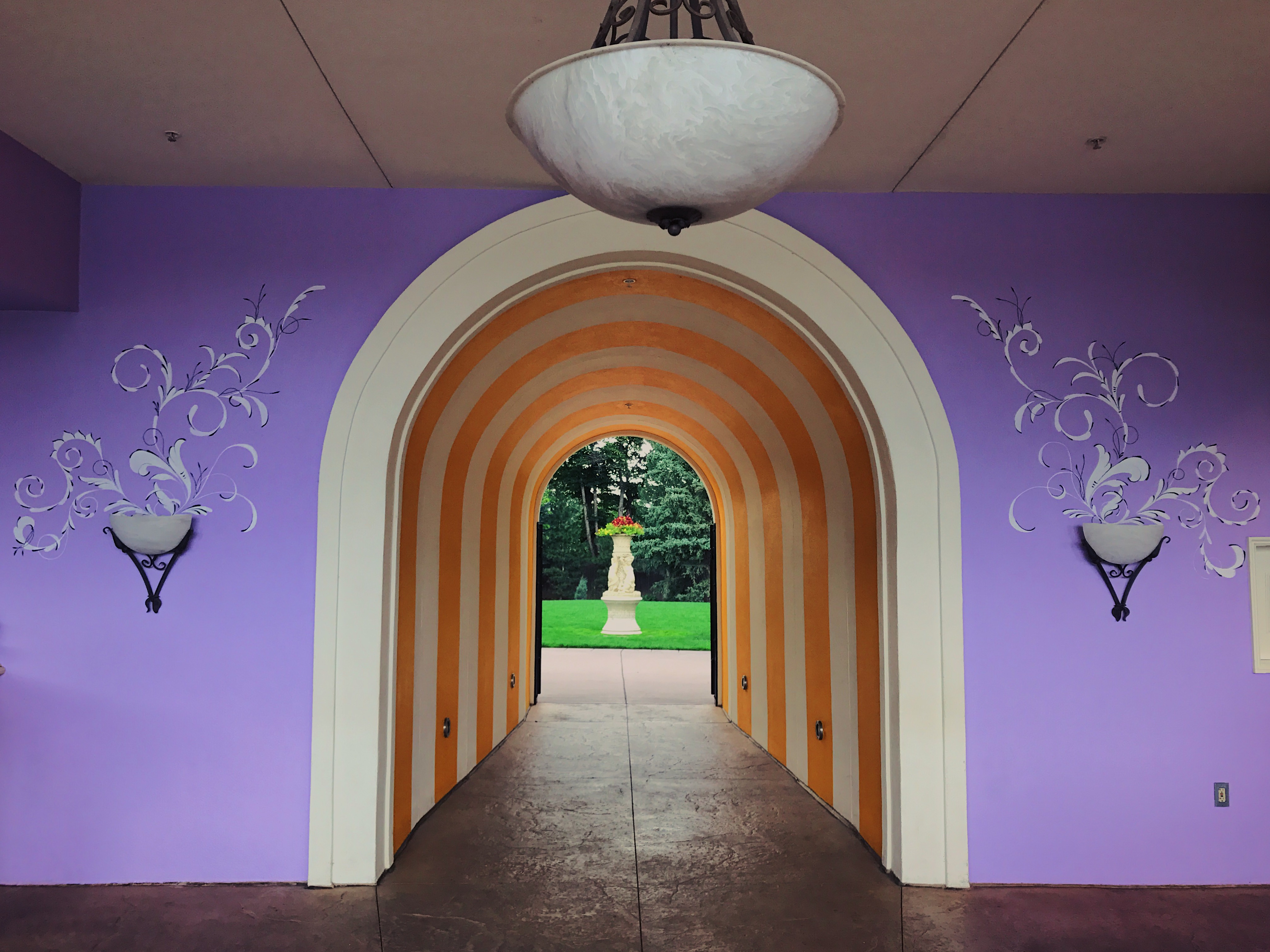 colorful wall and tunnelway