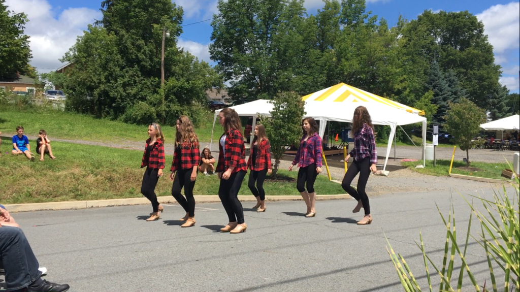 Tap dancers on street performing