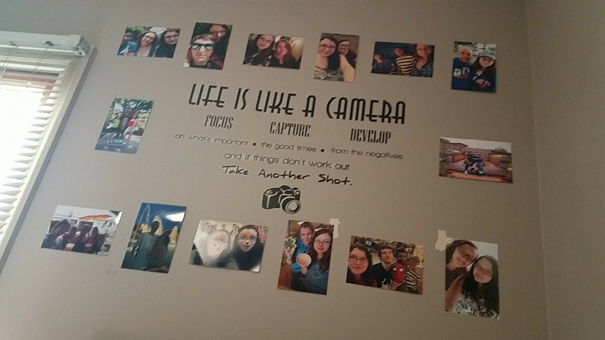 wall with photos
