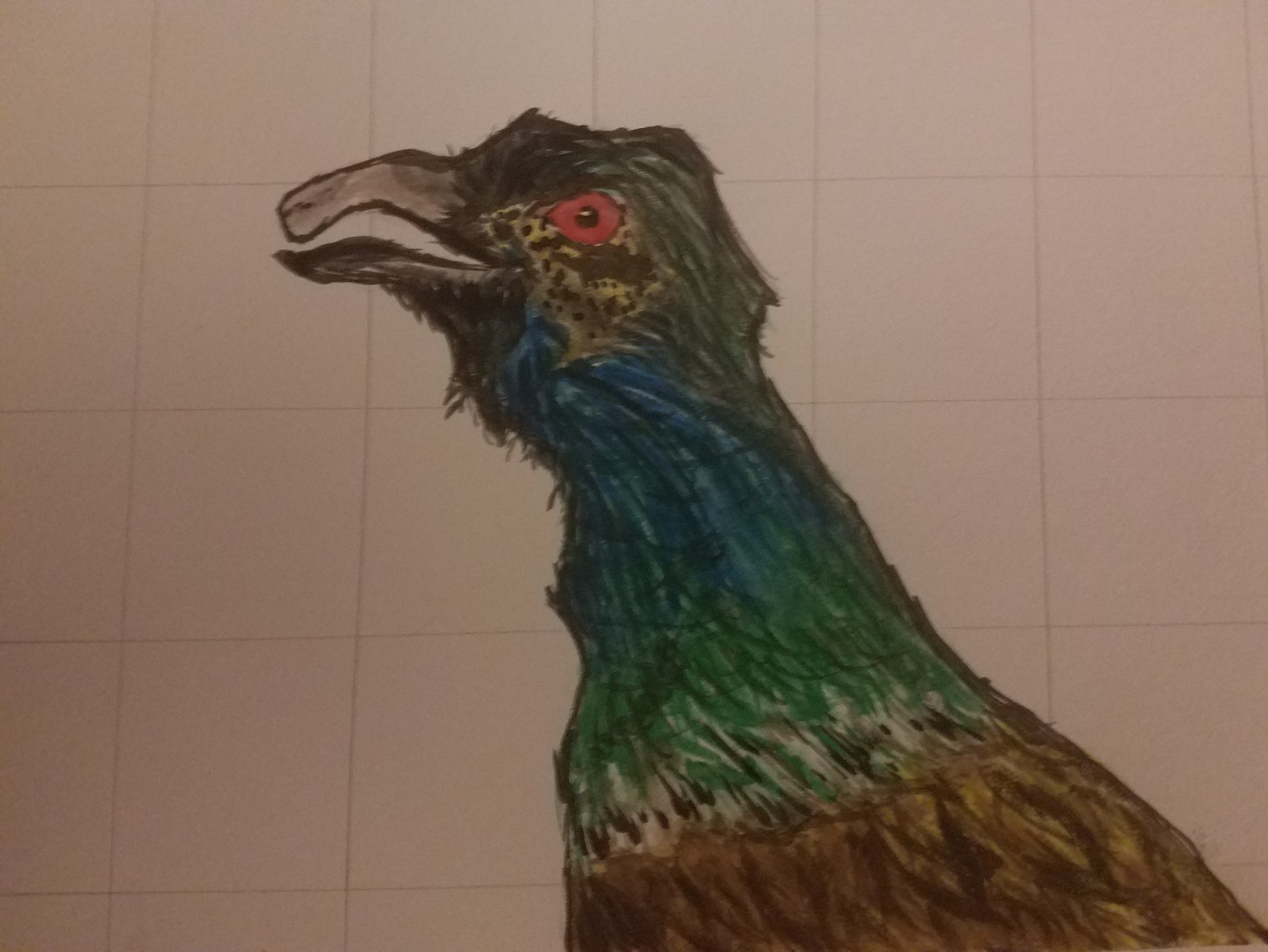 birds face in watercolor