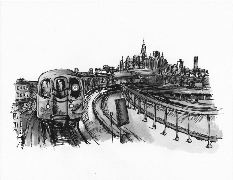 sketch of a train