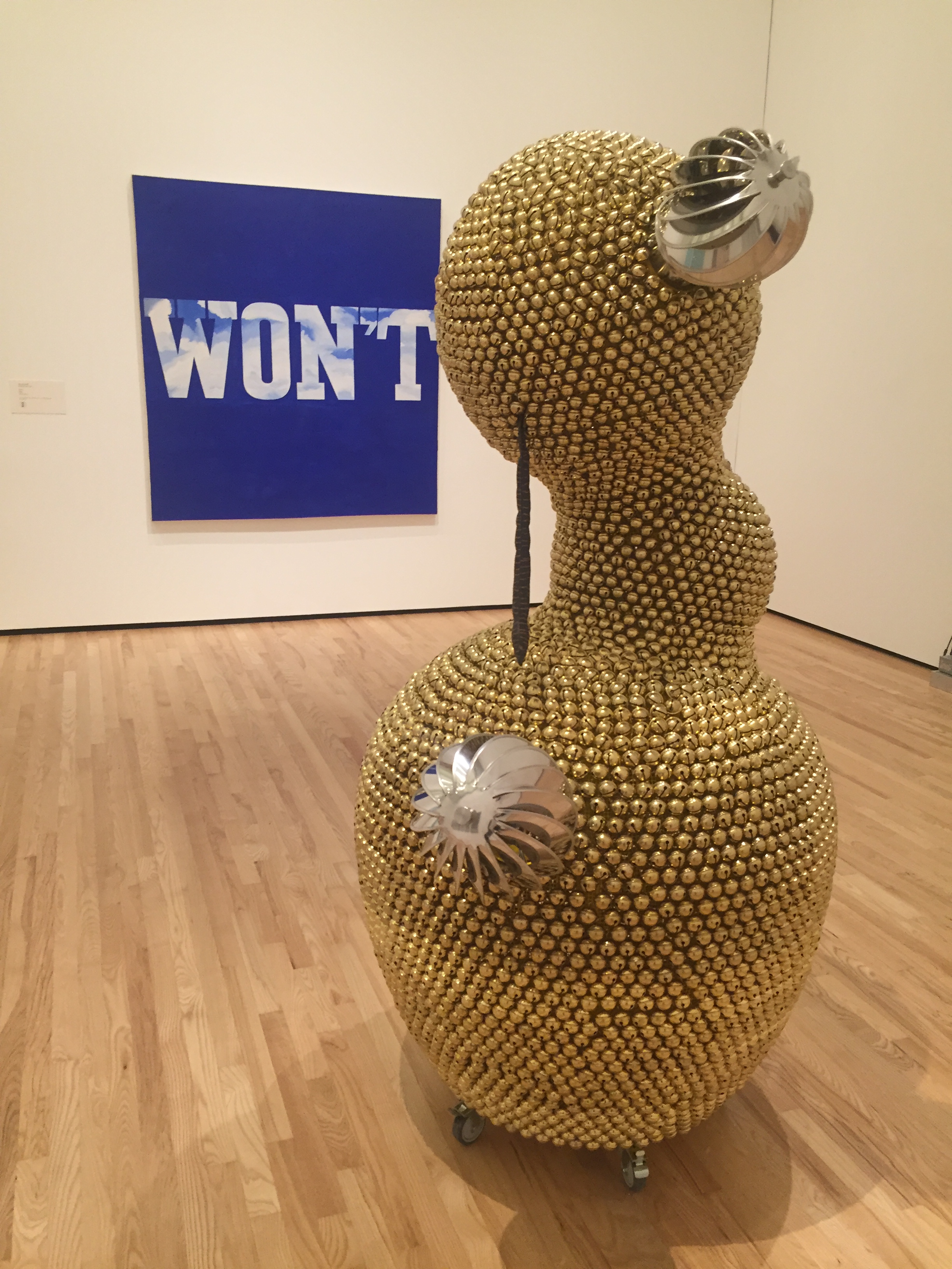 sculpture made of gold jingle bells