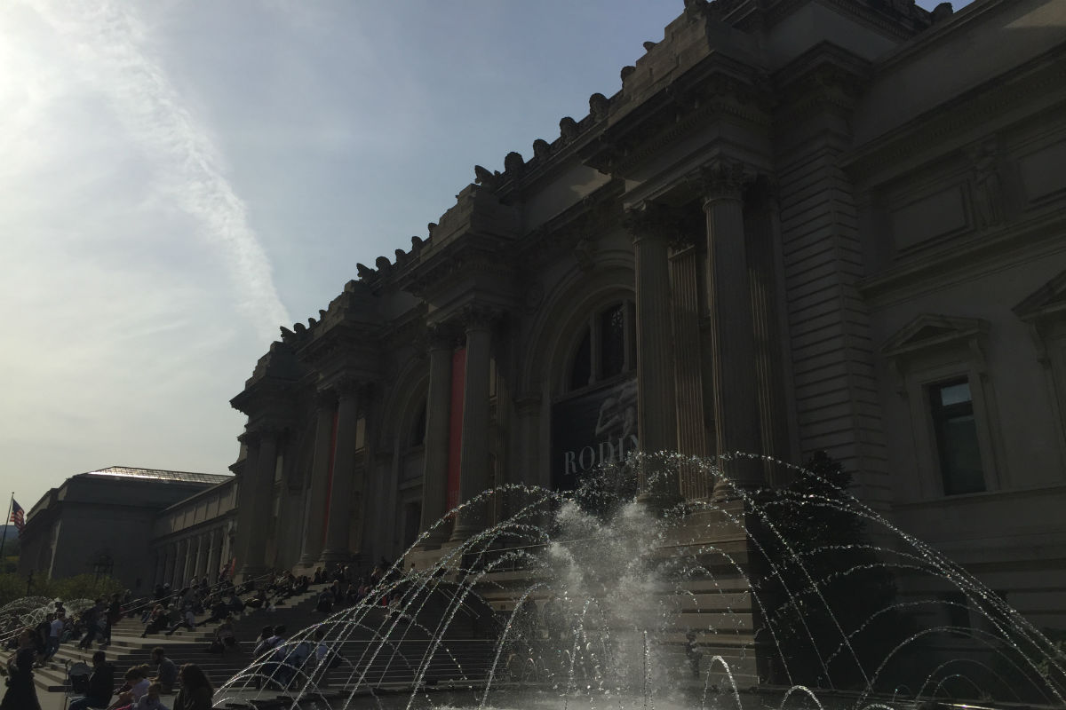 fountain in front of museum