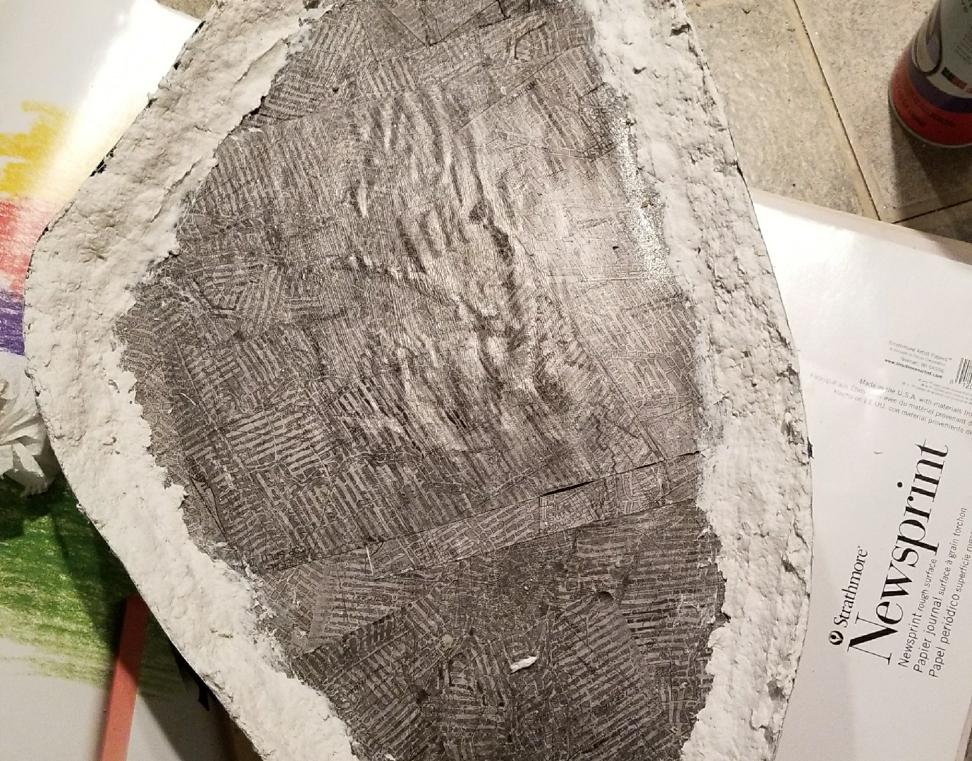 Wood lung with photos and plaster