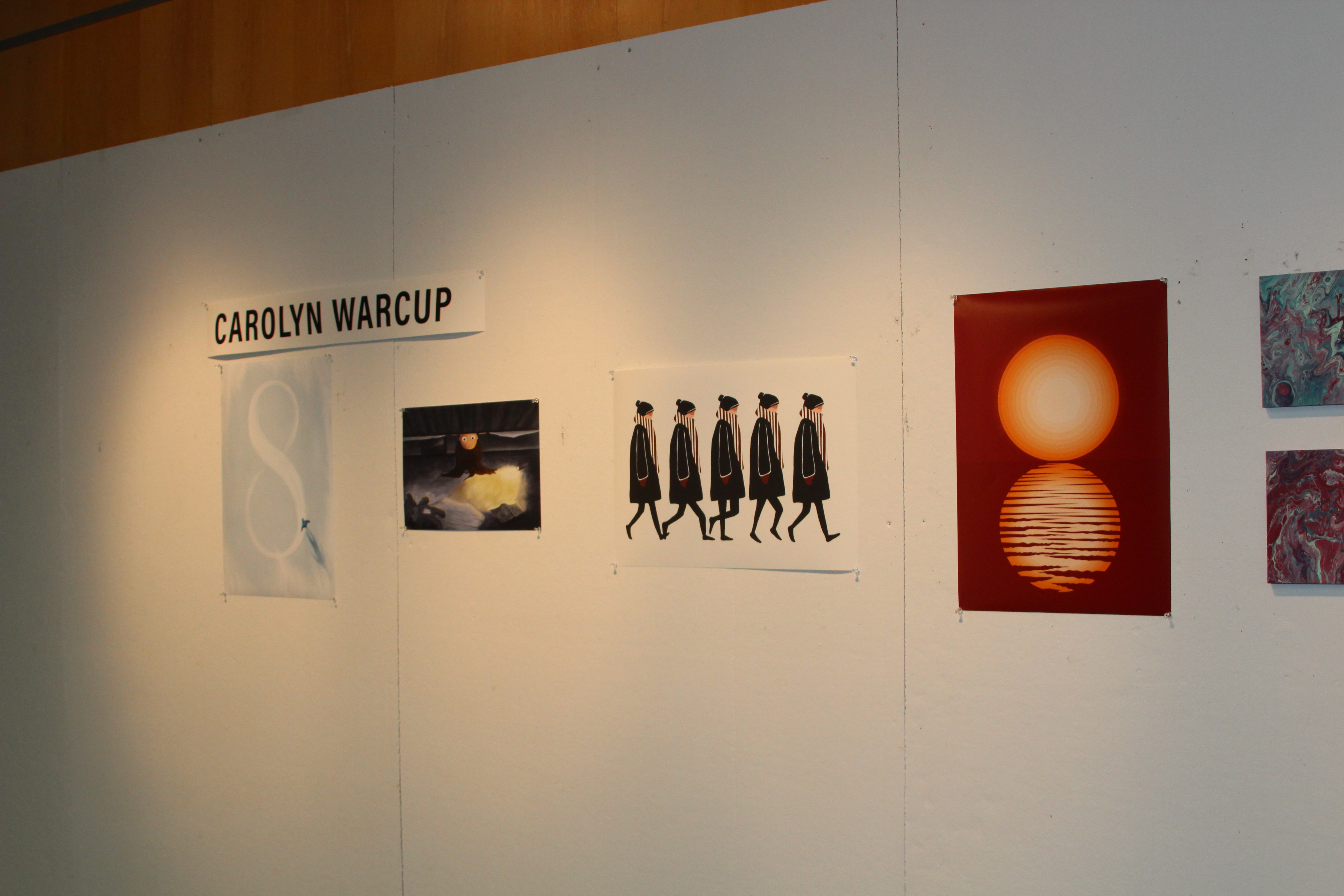 wall of Carolyn Warcup's art