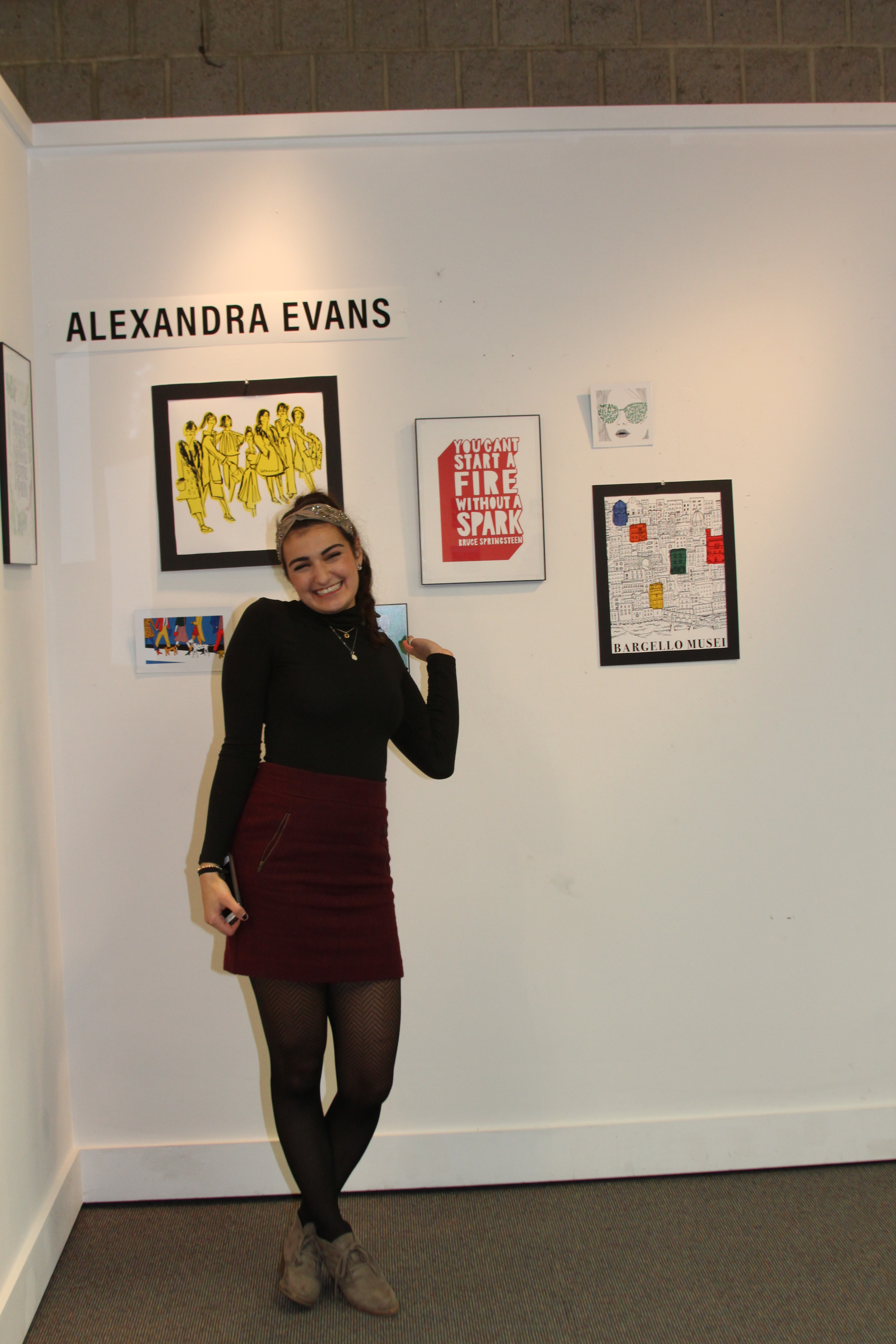 wall of Alexandra Evans' art