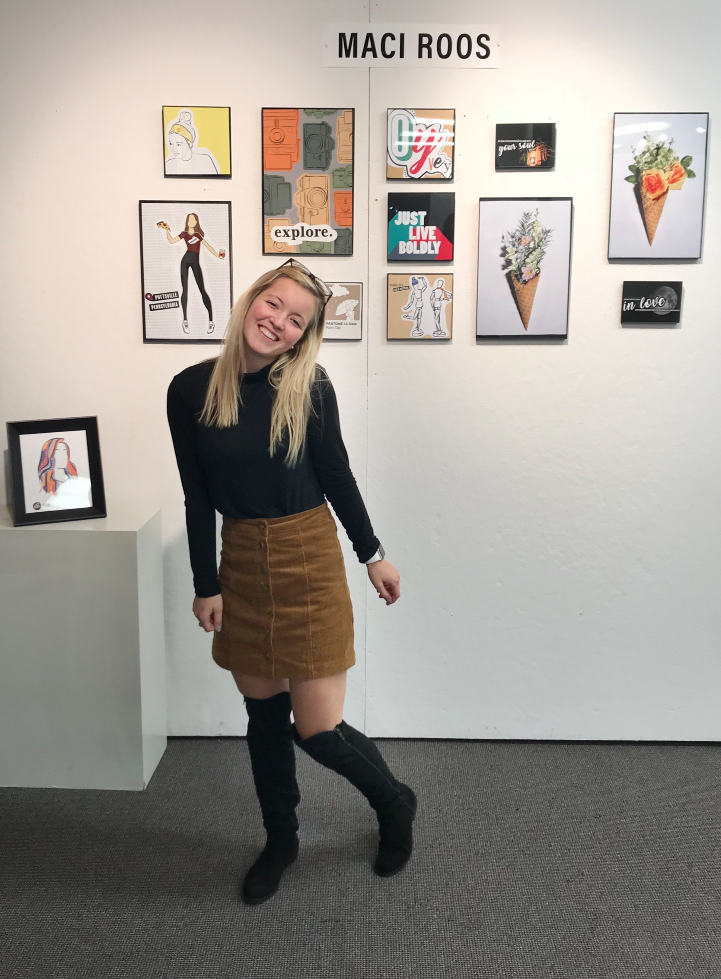 wall of Maci Roos' art