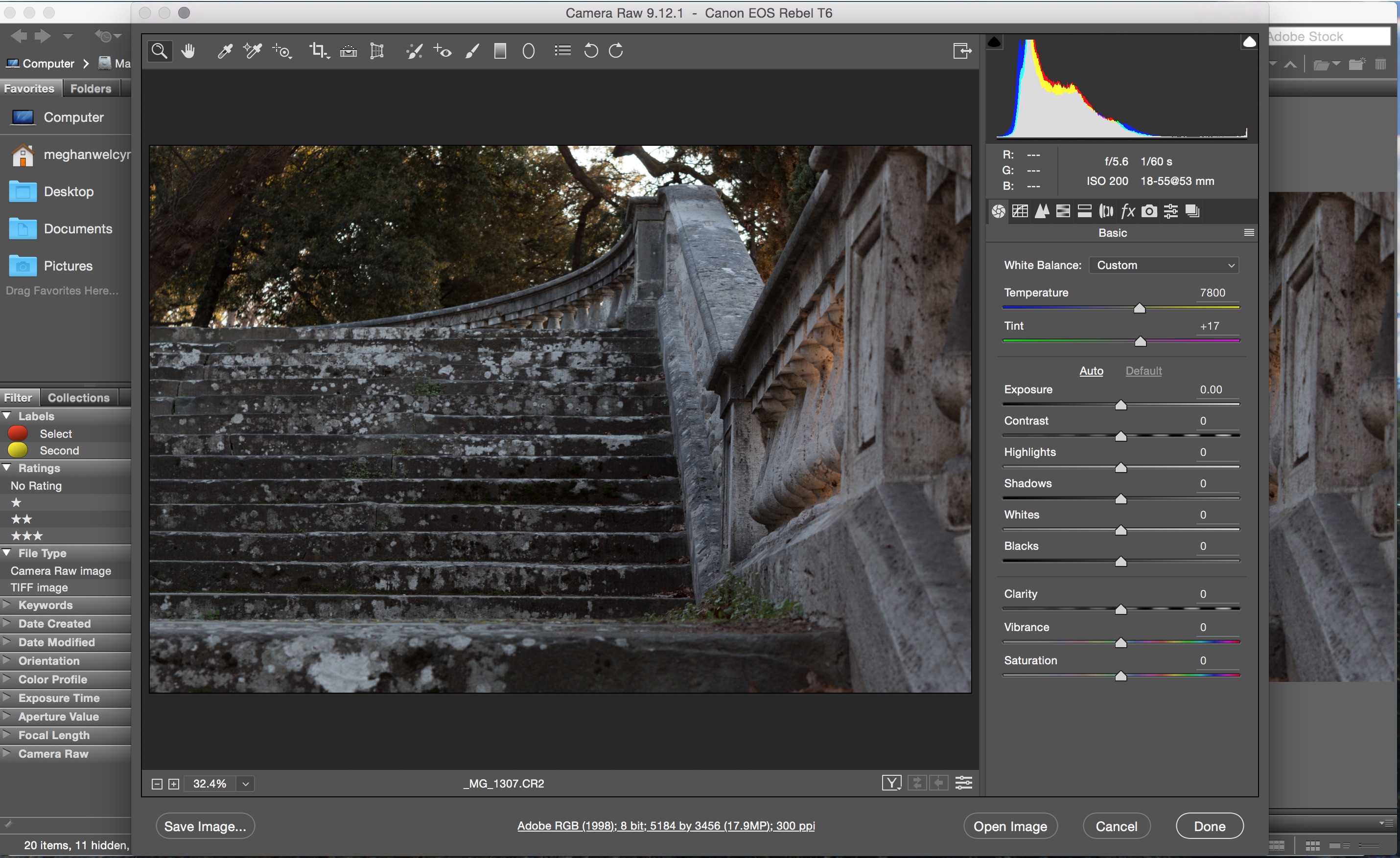 Editing in Camera Raw