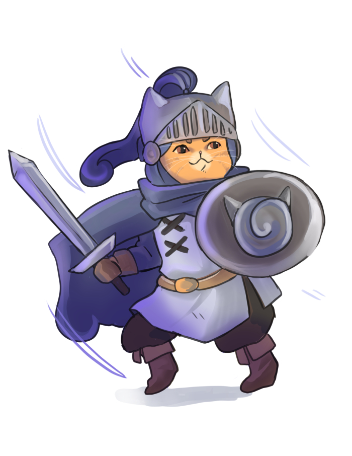 Knight cat drawing