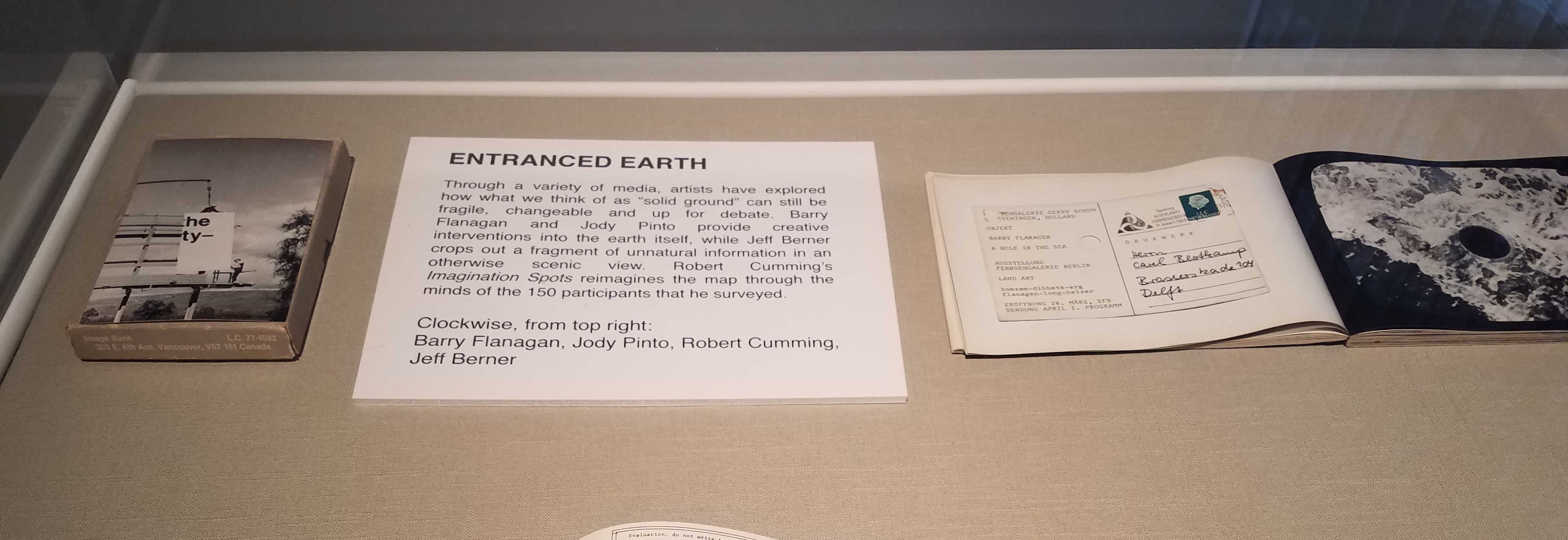 Display case for Make Believe exhibition