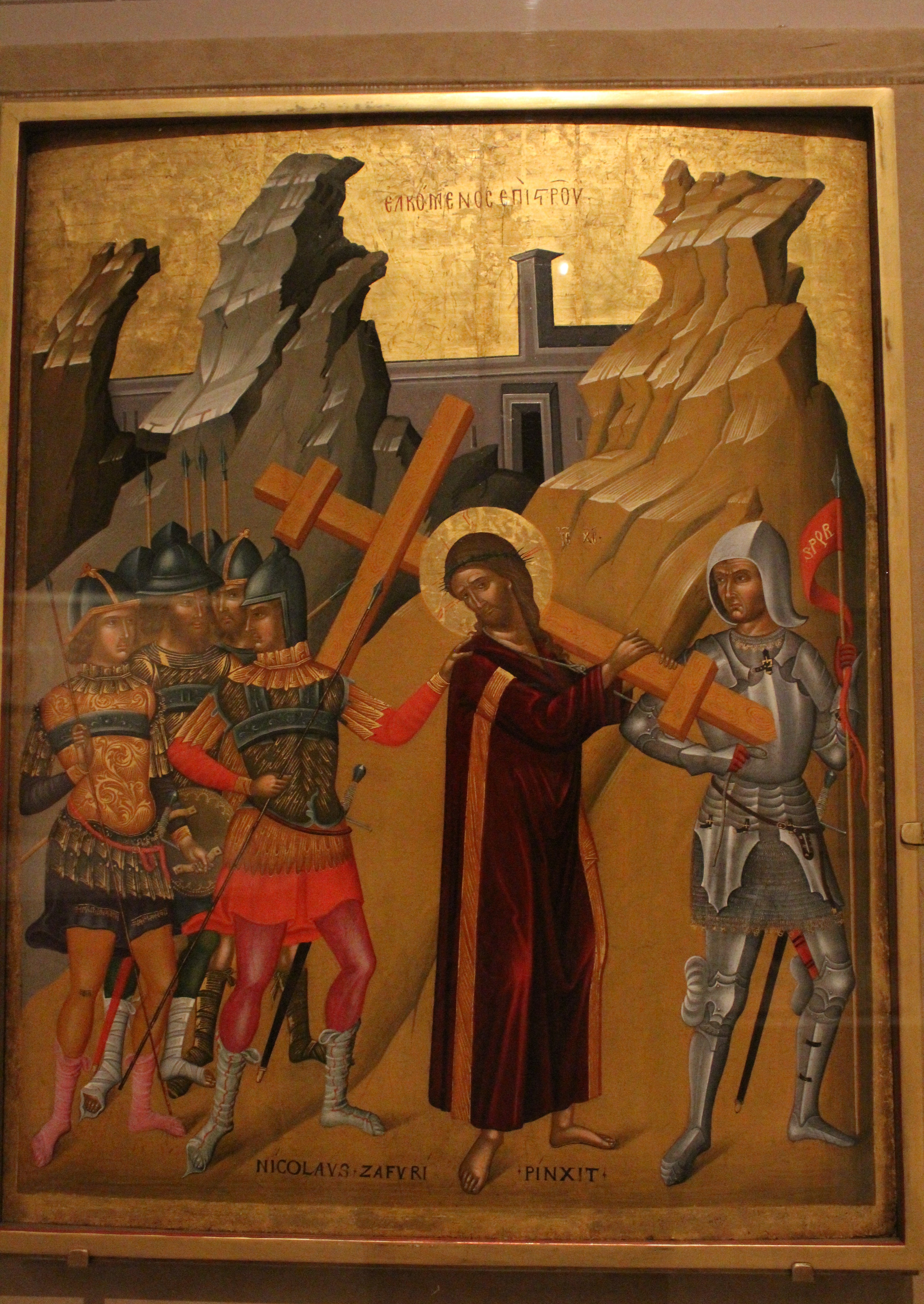Nicolaos Tzafouris, Icon with Christ Carrying the Cross, 1489-1500