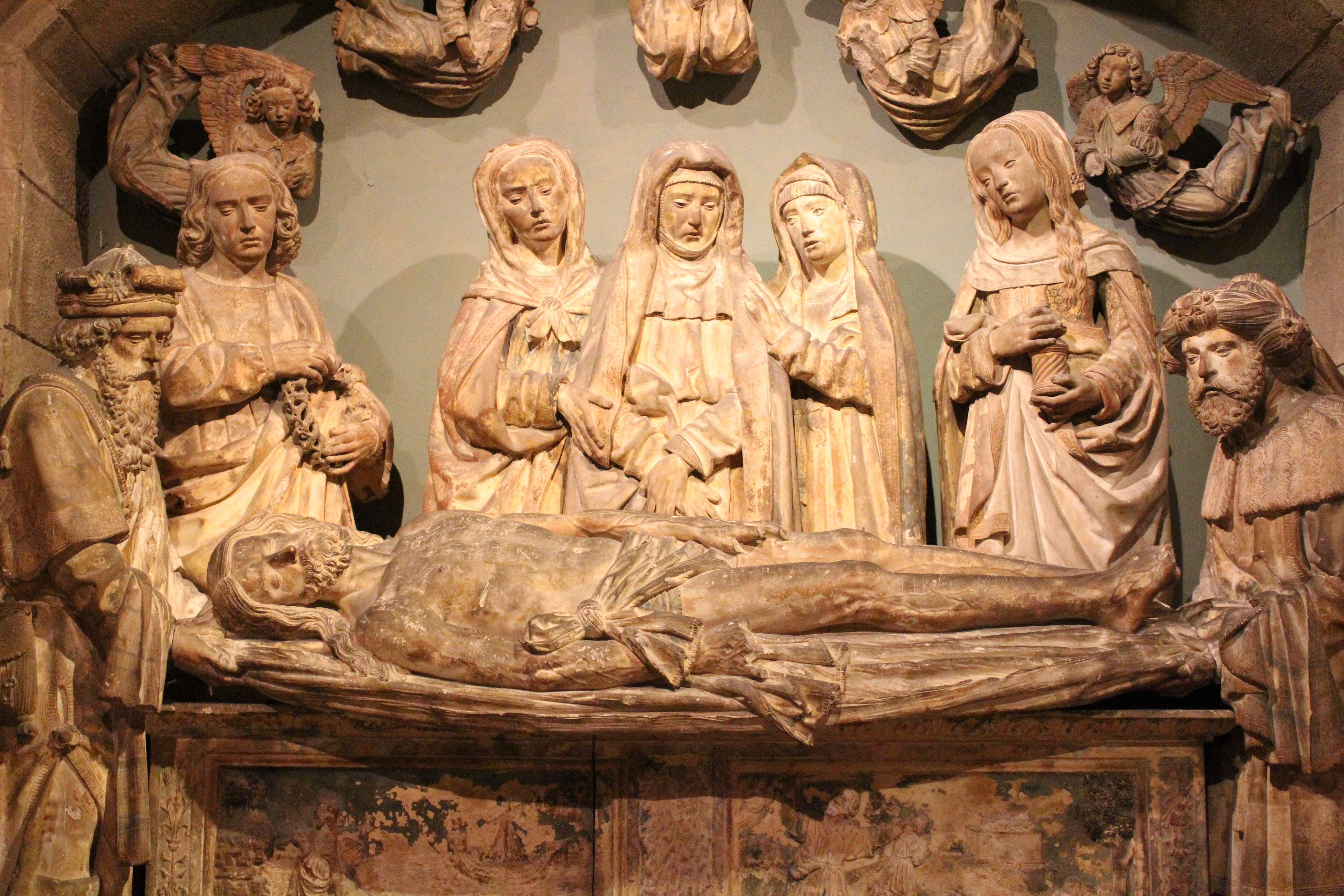 From the Château de Biron, The Entombment, made of limestone, 1515