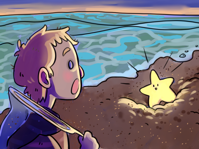 Boy discovers a star friend