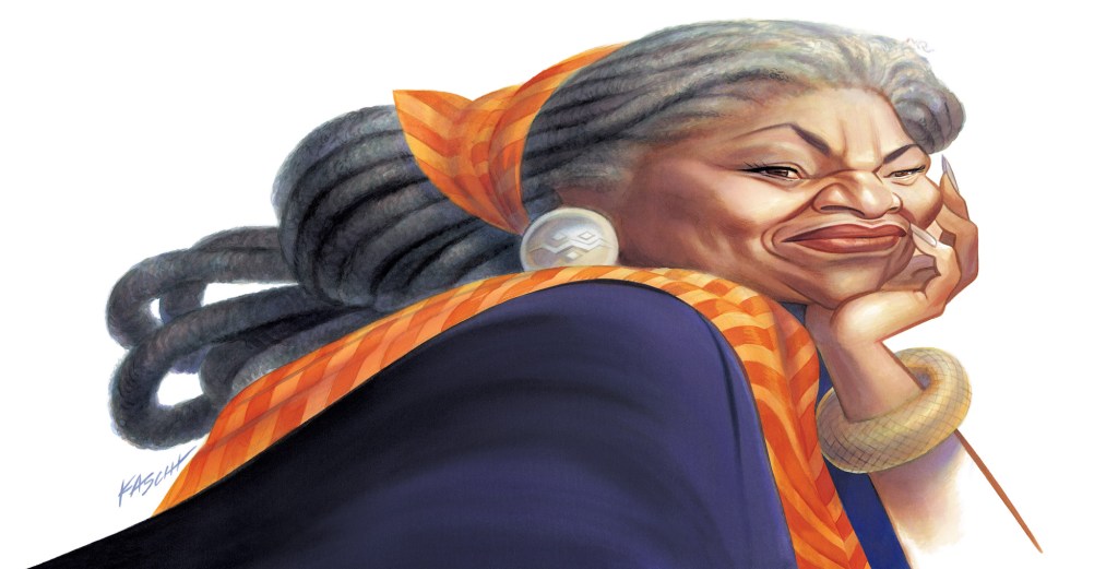 Toni Morrison, watercolor and India ink on paper