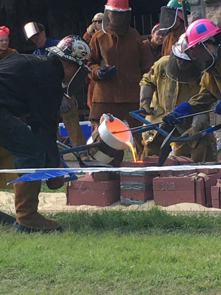 Iron entering a mold