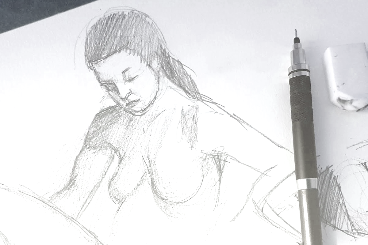 sketch of a female model
