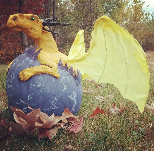 Finished dragon pumpkin!