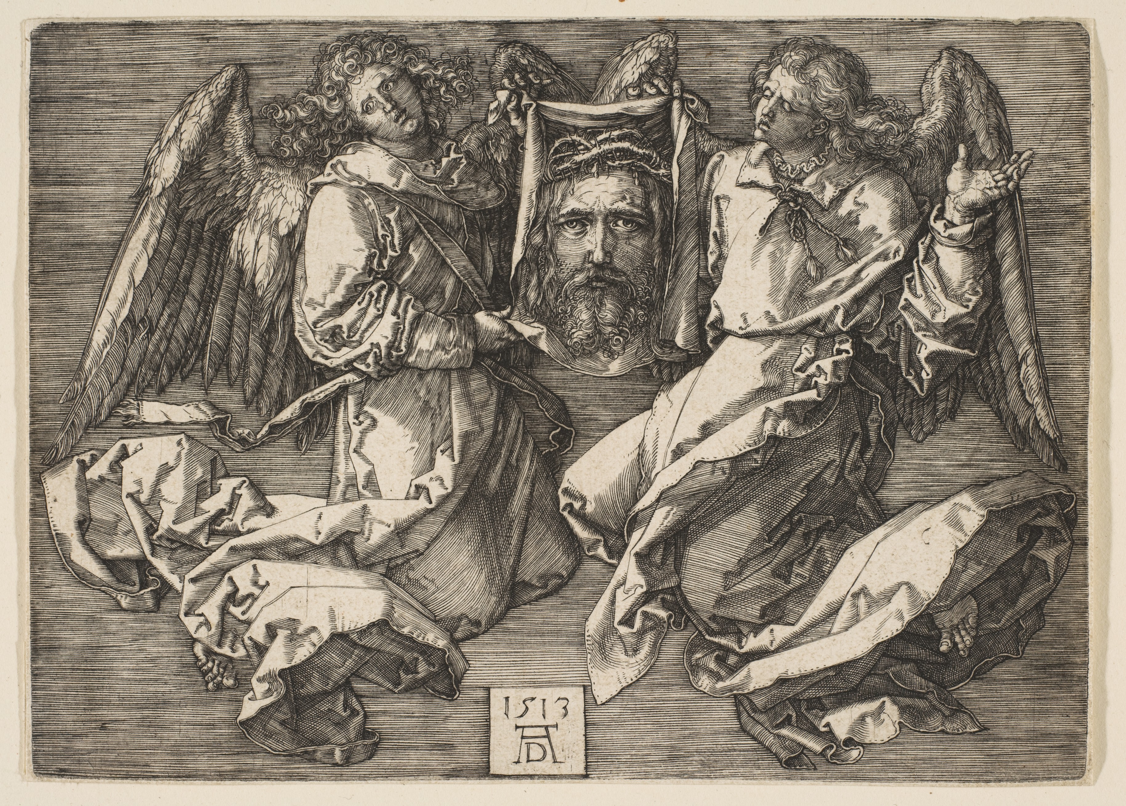 Sudarium Displayed by Two Angels