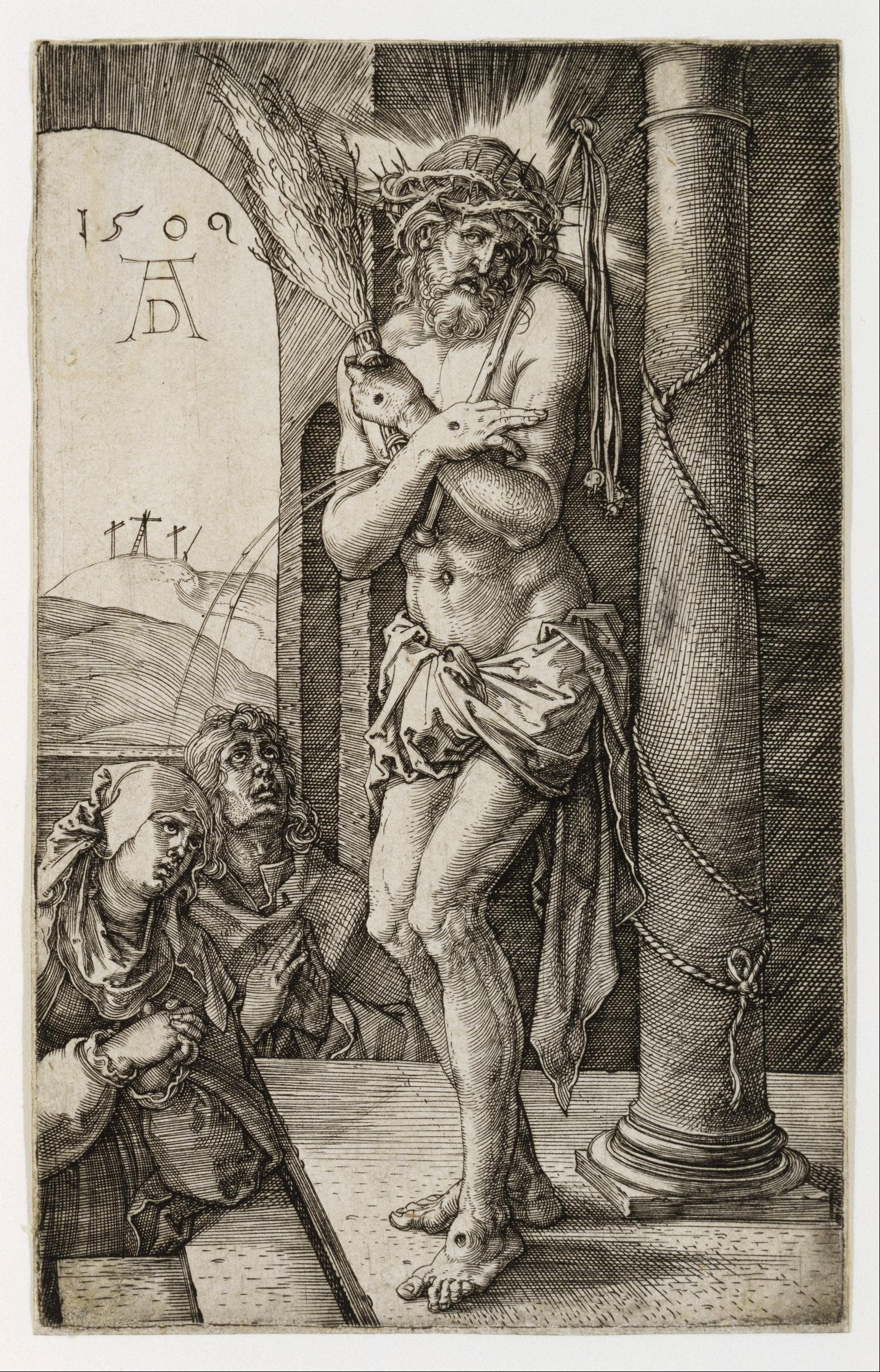 The Man of Sorrows by the Column with the Virgin and Saint John
