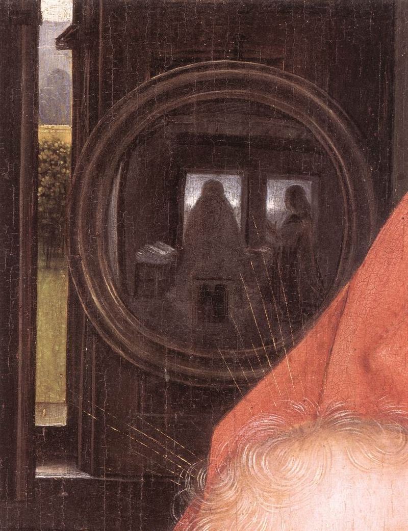 Diptych of Maarten van Nieuwenhove close up on mirror