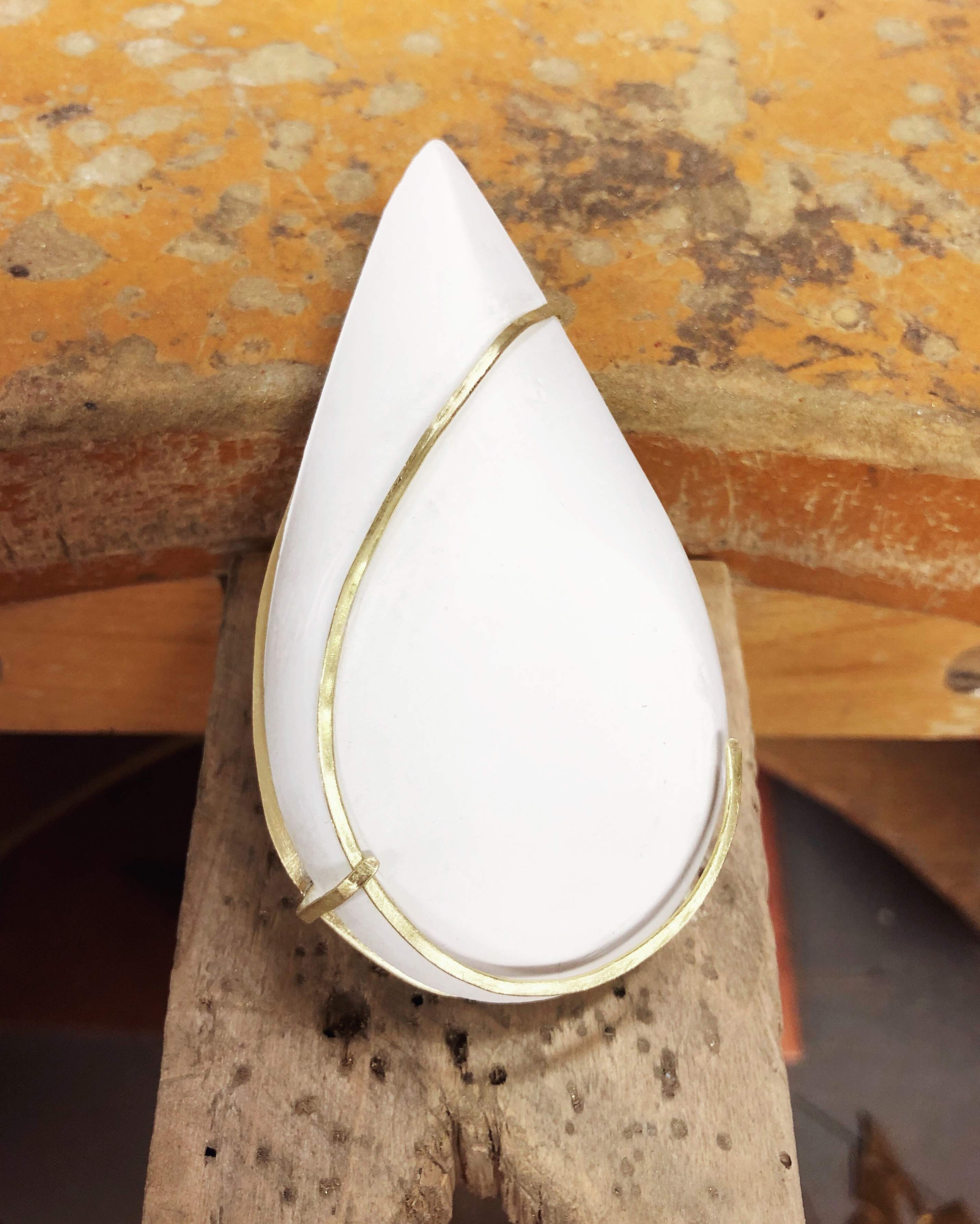 Sibio, Large Plaster Brooch Front