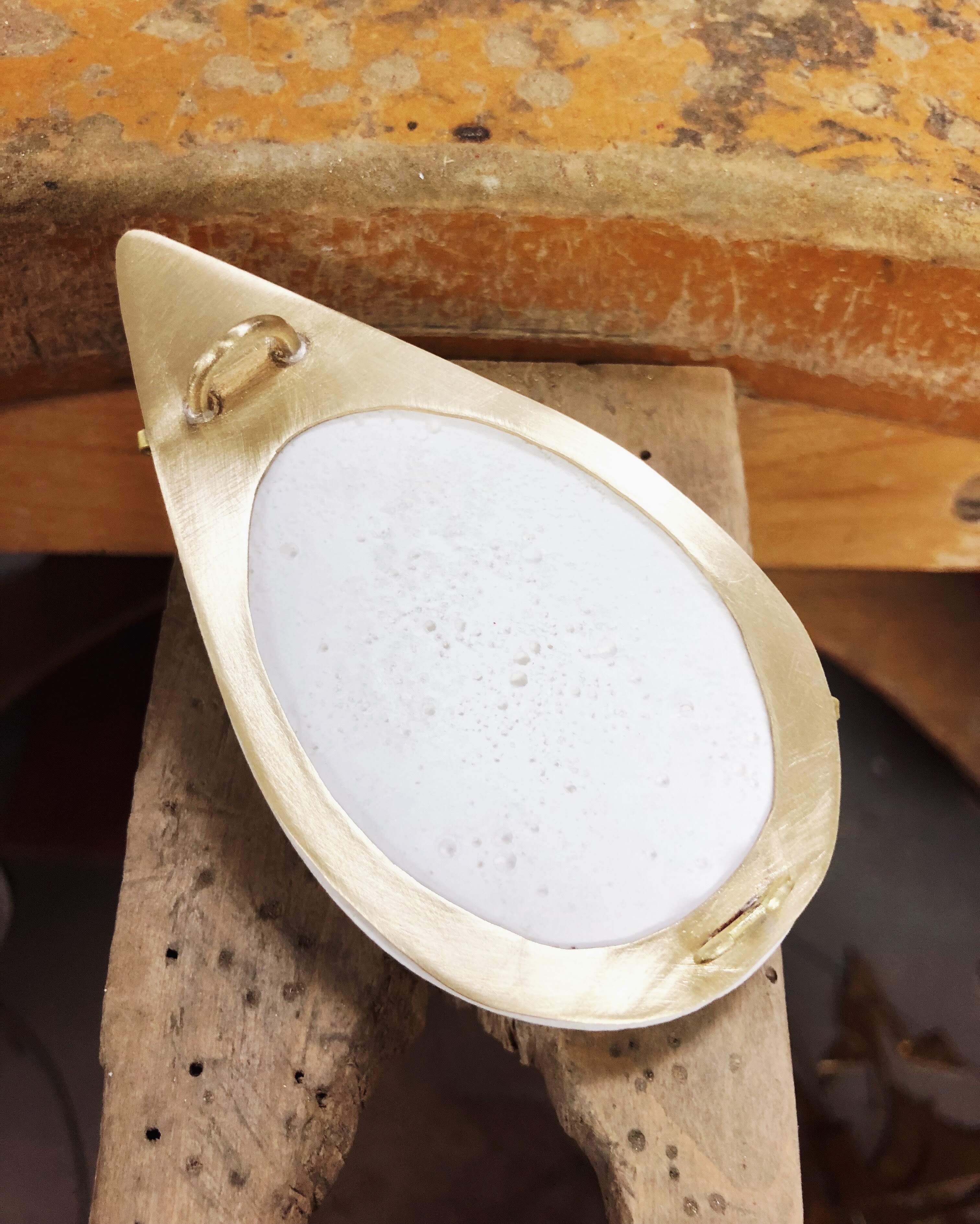 Sibio, Large Plaster Brooch Back