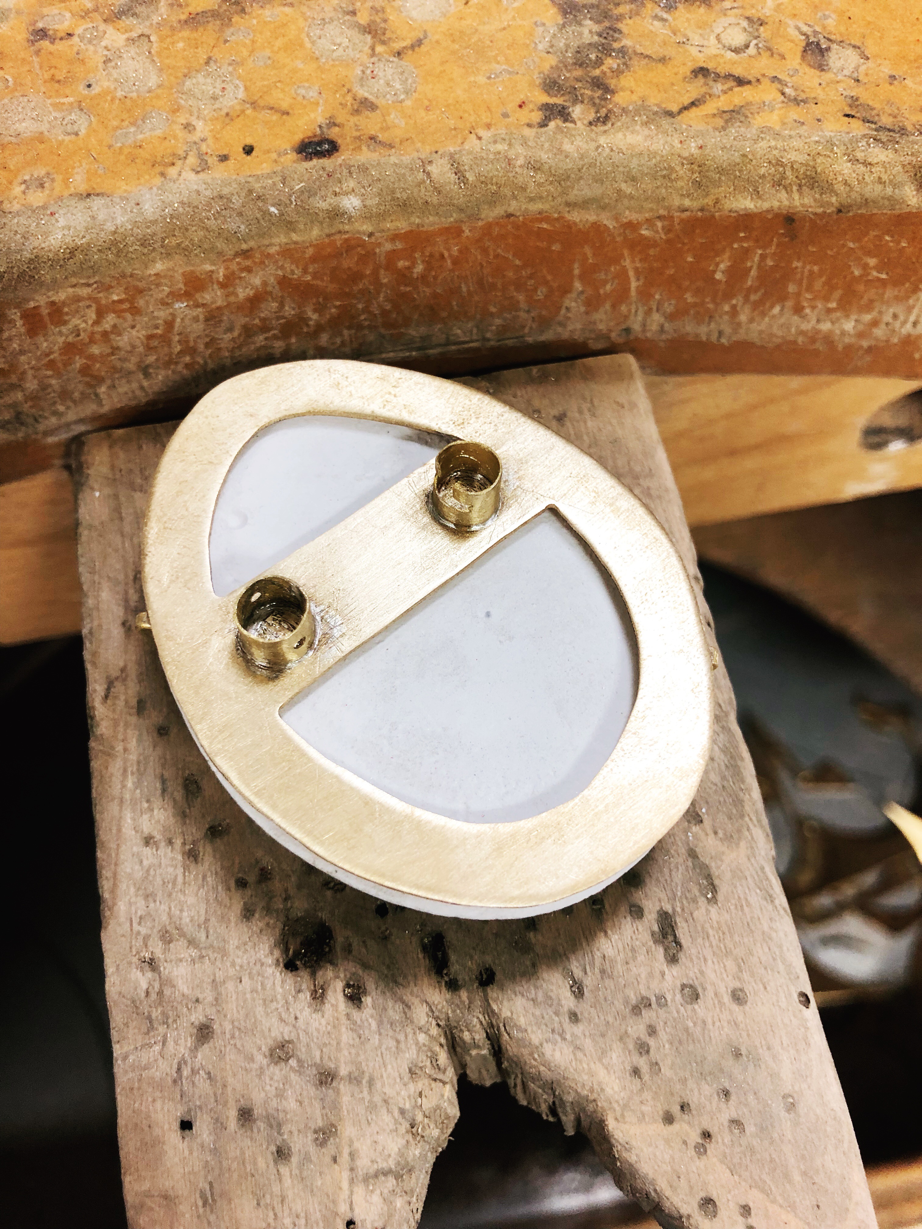 Sibio, Small Plaster Brooch Back