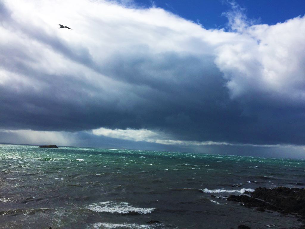 7. Clouds over water