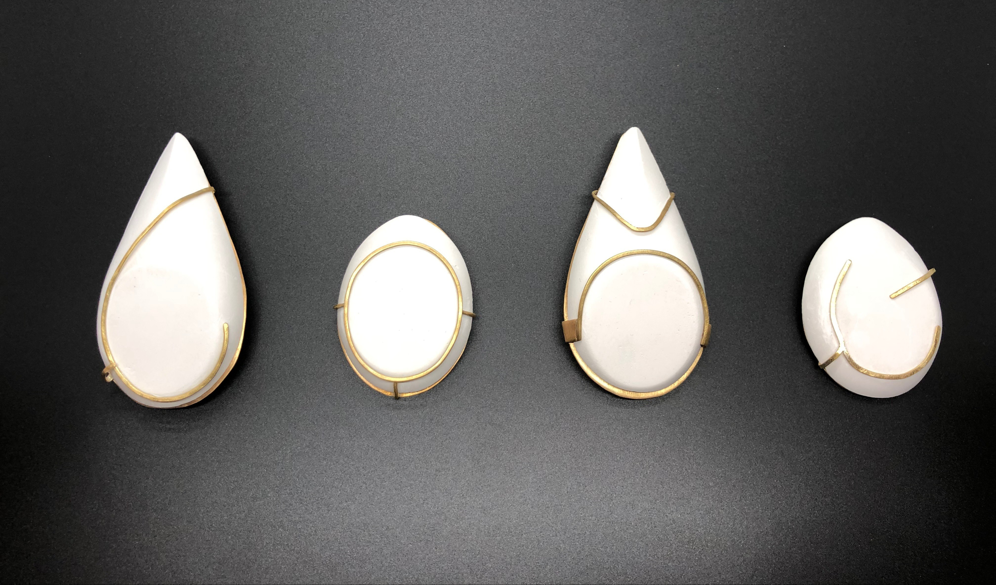 Sibio, Brass/Plaster Brooches