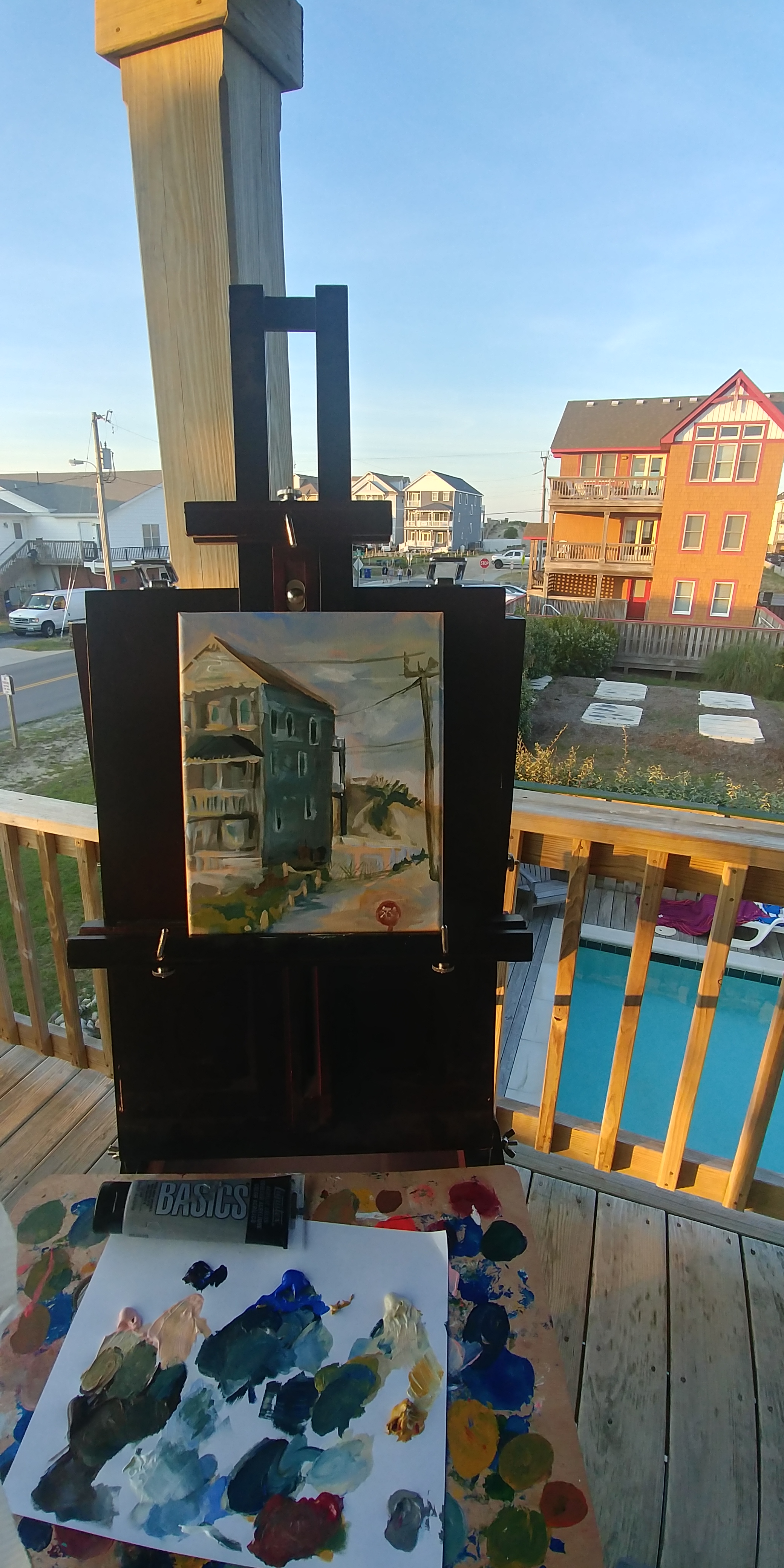 beach painting setup