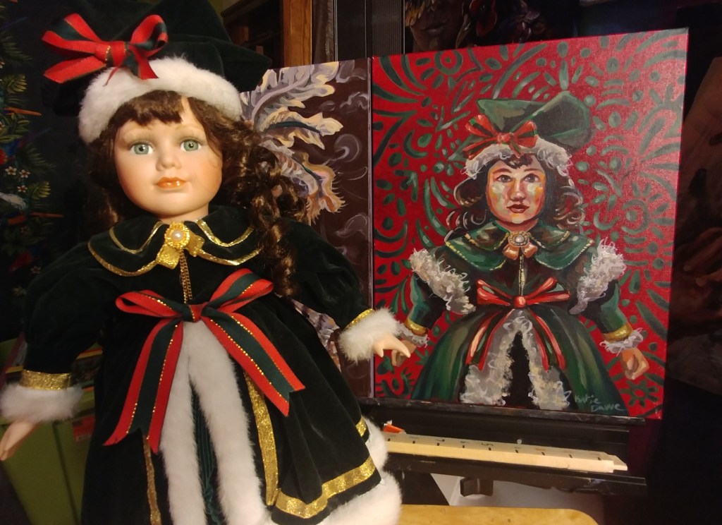 Christmas doll with reference