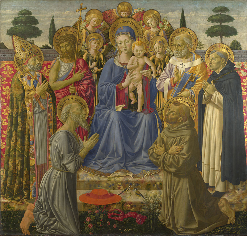 Gozzoli, The Virgin and Child Enthroned among Angels and Saints, 1447-50