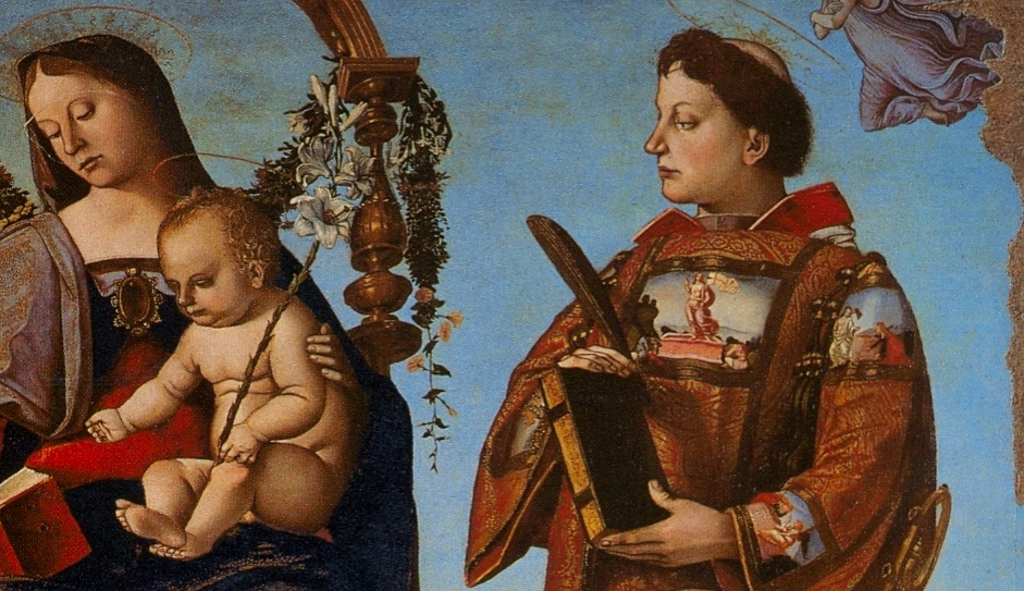 Sant'Onofrio Altarpiece, 1484 - Close up of St. Lawrence