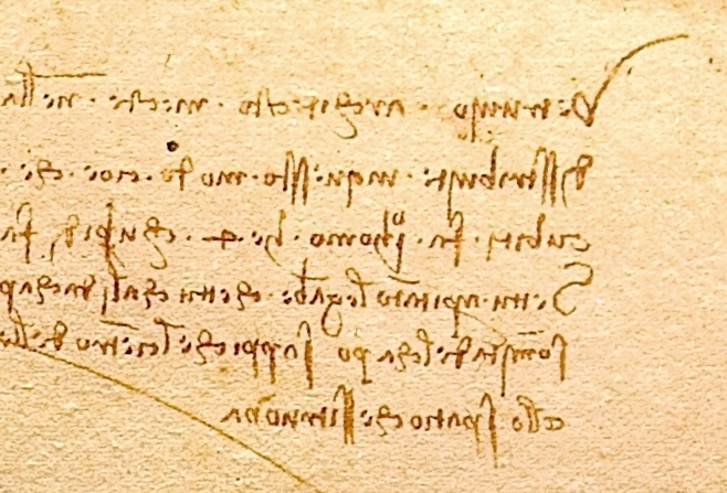 Da Vinci, Mirror writing