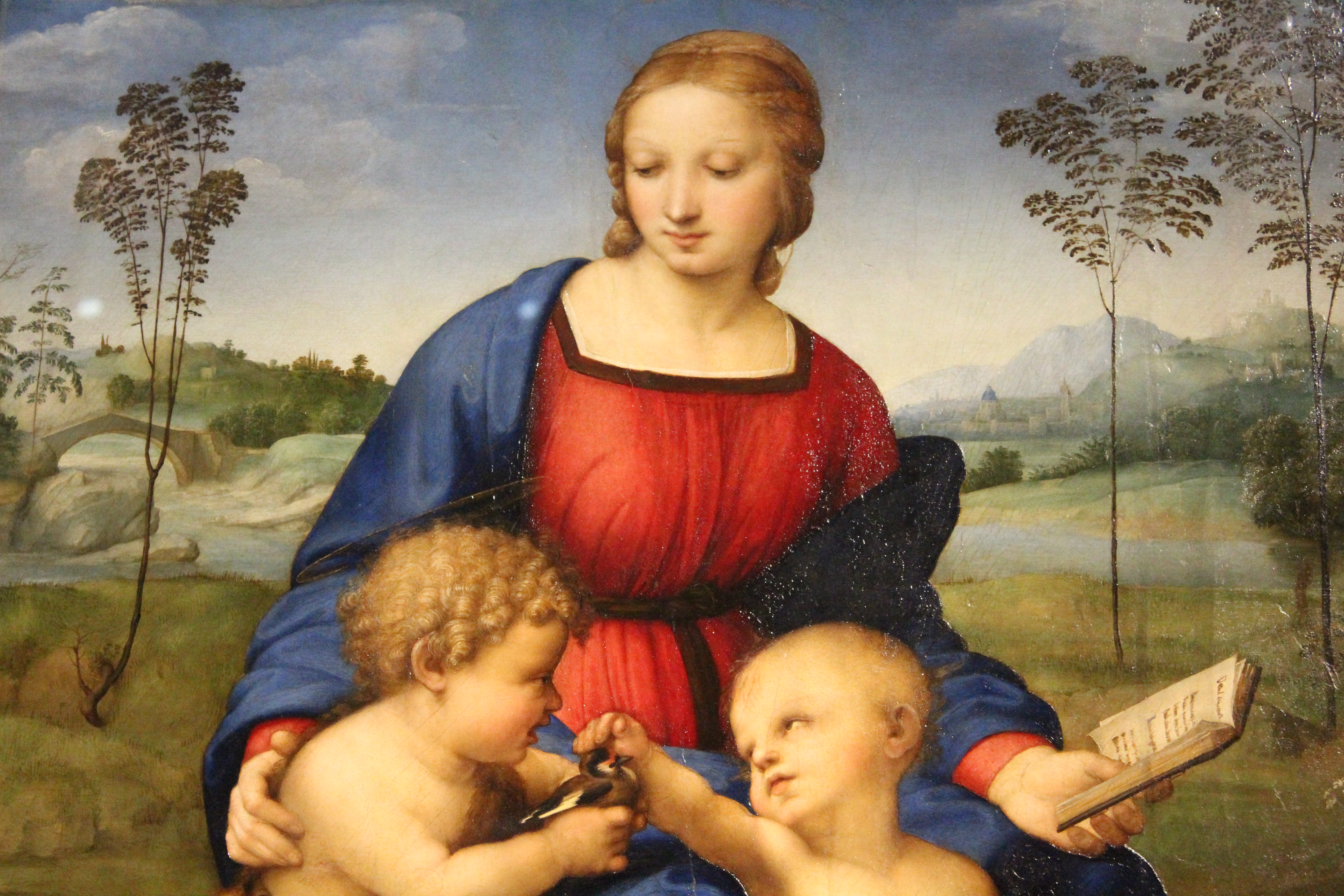 close up of Madonna of the Goldfinch