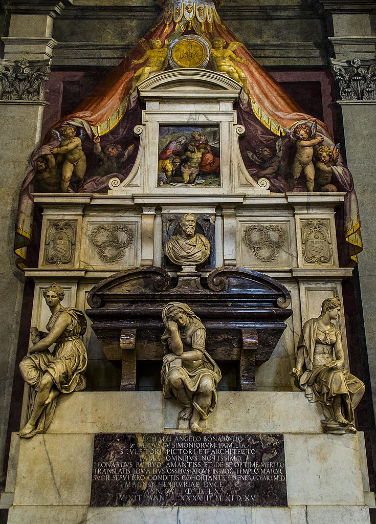 Michelangelo's tomb, Basilica of Santa Croce, Florence.