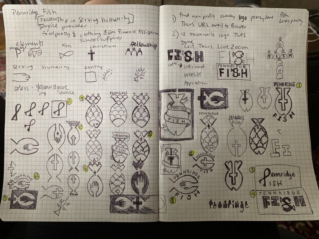sketchbook designs of potential logos