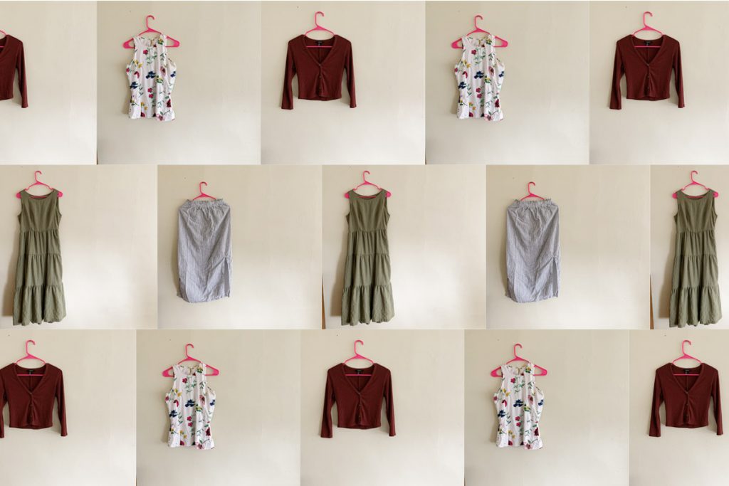 collage of hand made clothes