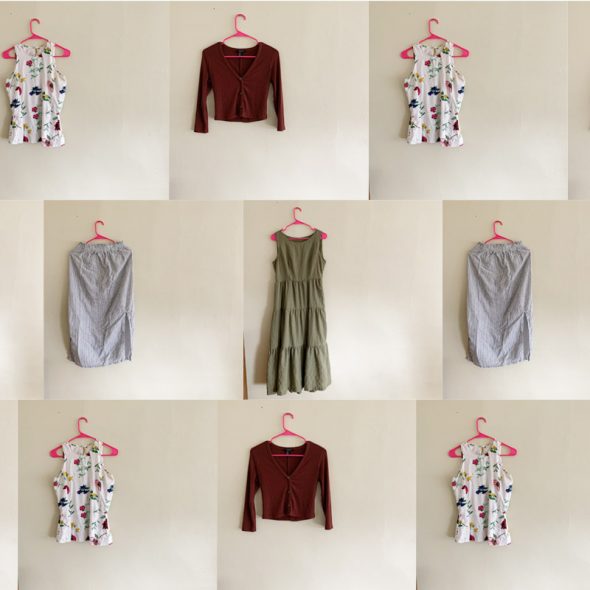 collage of hand made clothes