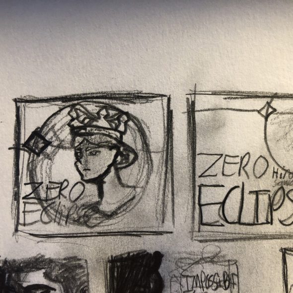 Portrait of a girl with the eclipse in the background