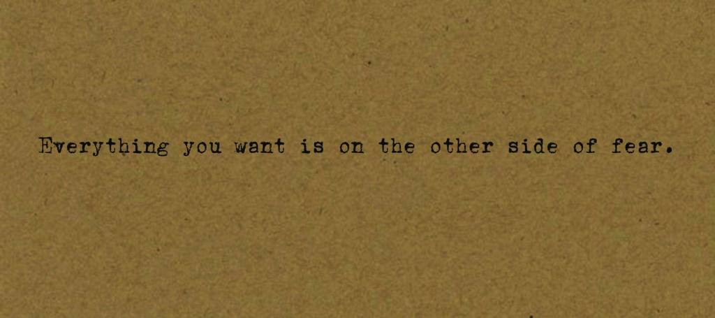 Everything you want is on the other side of fear