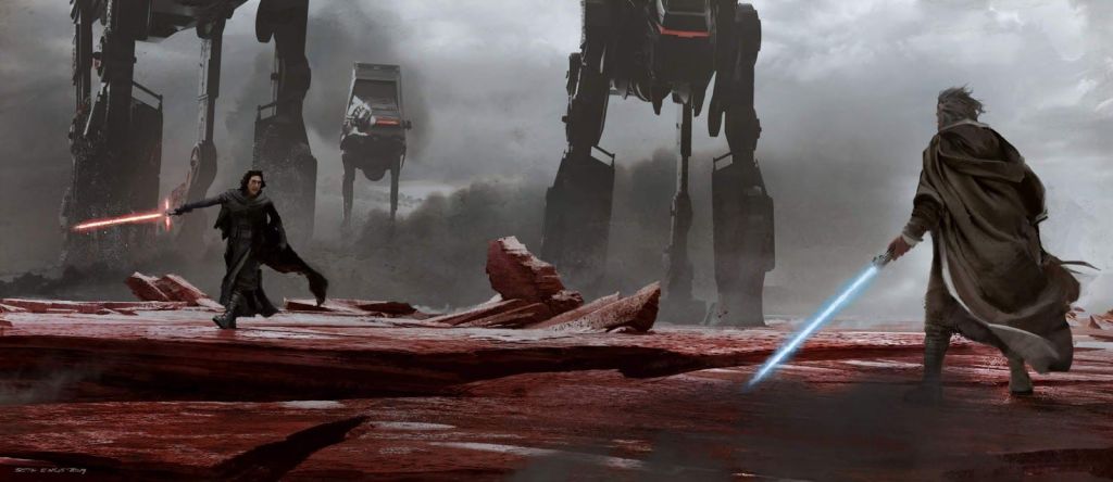 Lightsaber Battle Between Light and Dark Side