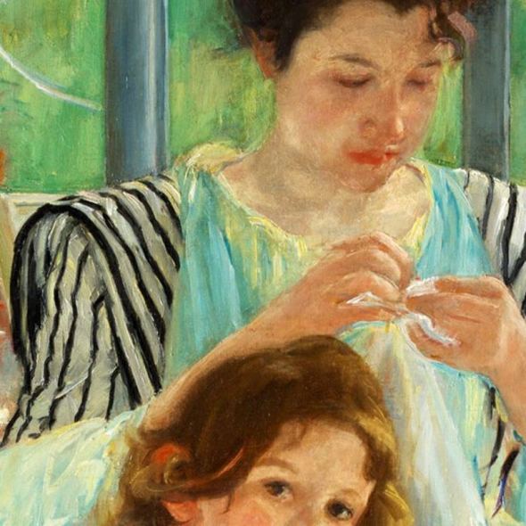 Mary Cassatt, Young Mother Sewing, 1900