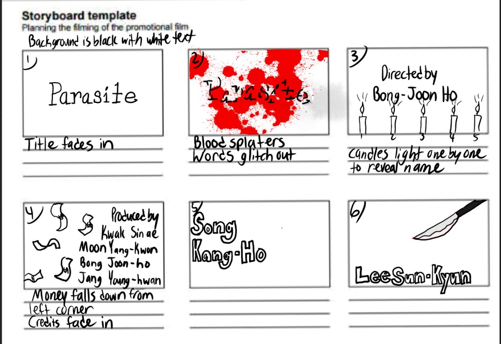 Parasite Storyboard