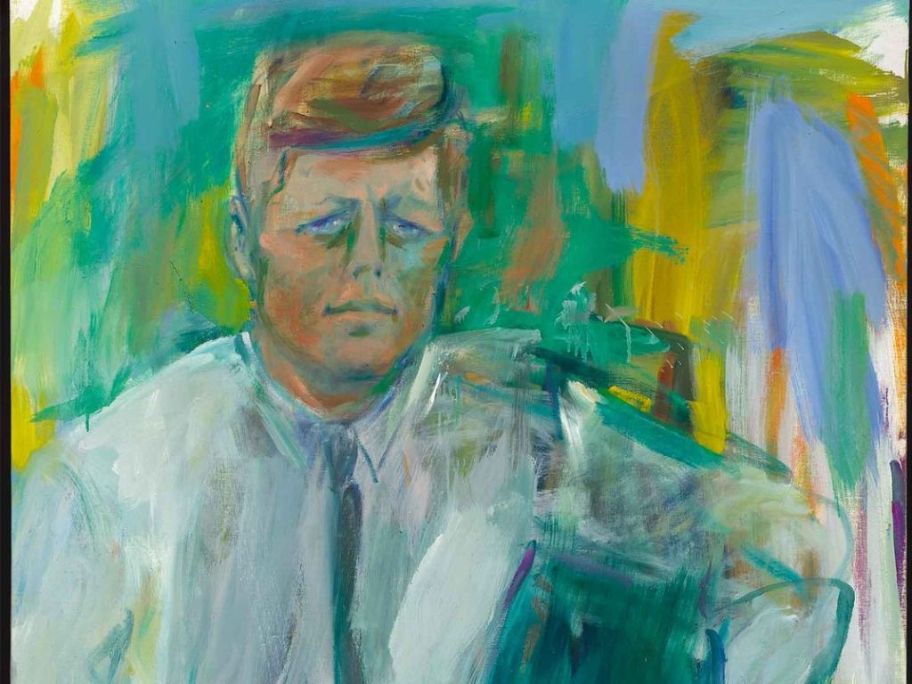 Elaine de Kooning, John F. Kennedy (close up of face), 1963