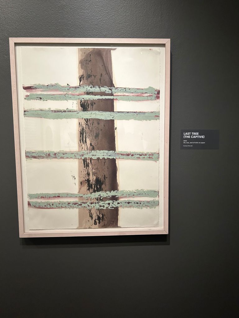 "Last Tree (The Captive)", Oil, wax, and oil slick on canvas, c. 2010