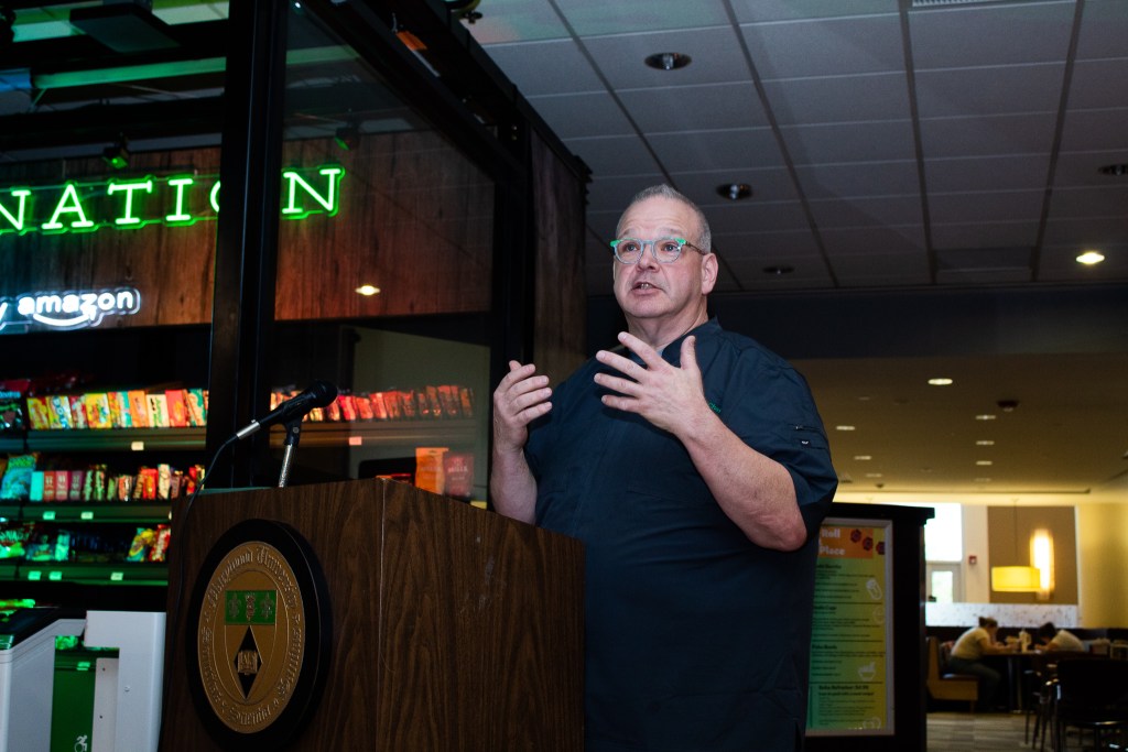 Man talking expressively with his hands