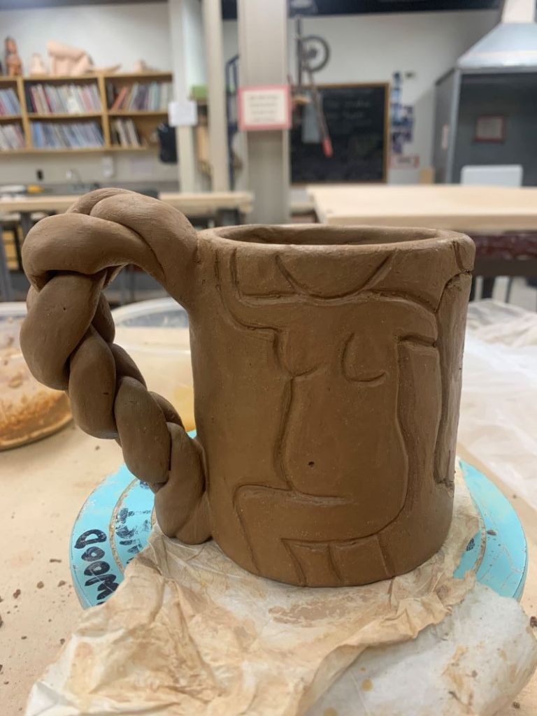 Front side of ceramic mug