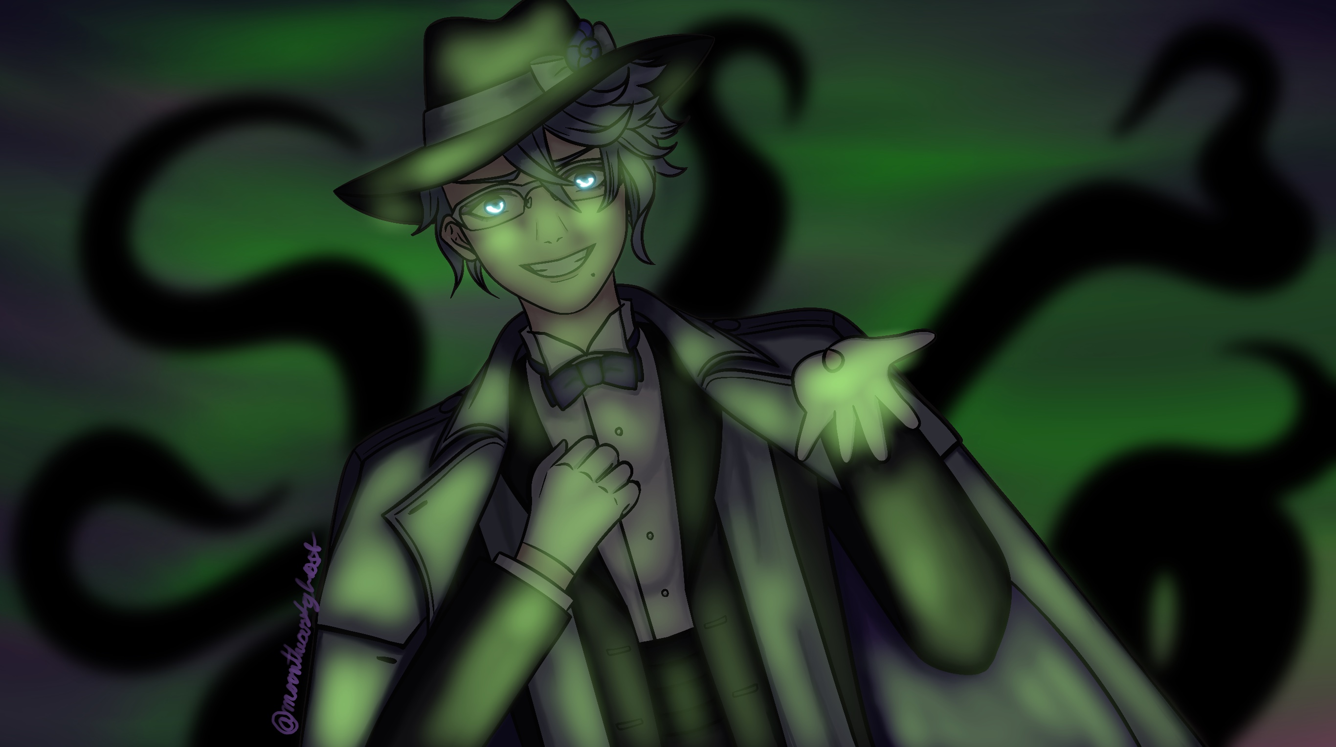 Digital drawing of man sticking out hand towards viewer